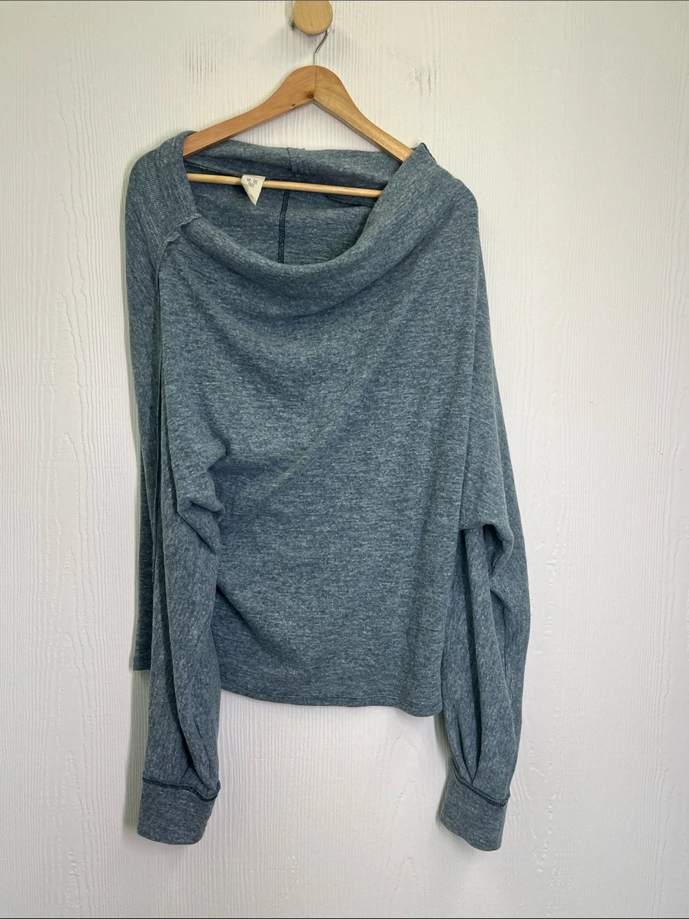 Free People - We The Free Skyline Blue Gray Off The Shoulder Blouse SZ  Medium